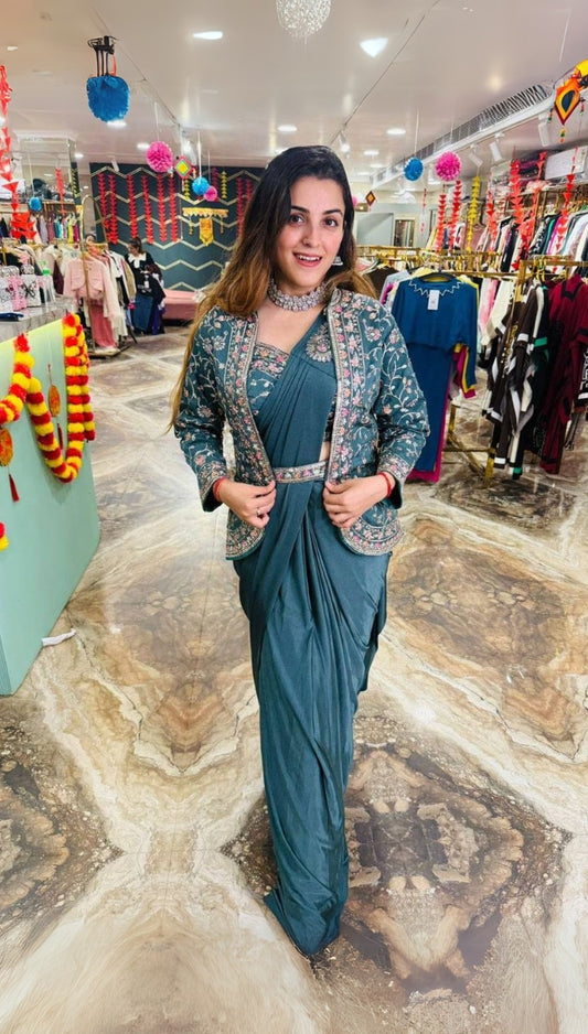 Varnika The Draped Power Look Saree With Koti