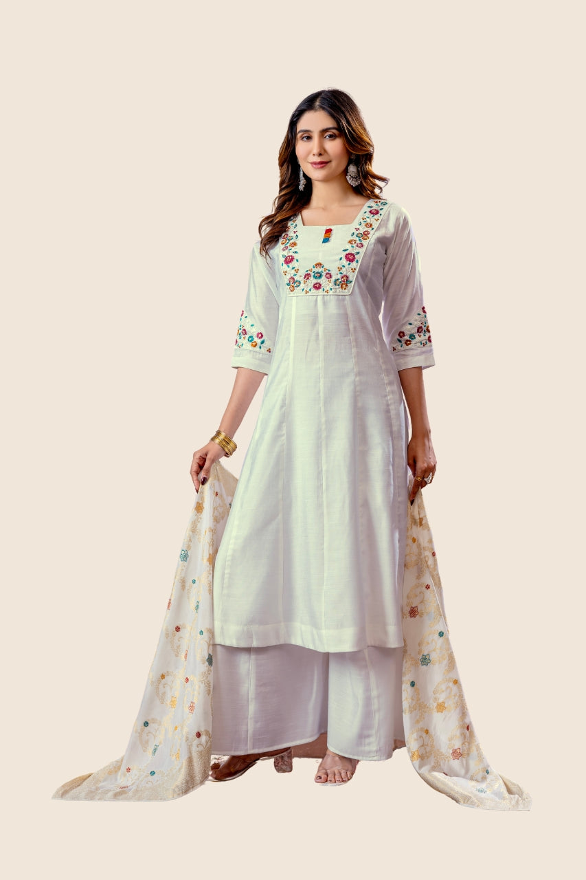 Elegant Kurti Plazo Dupatta Set