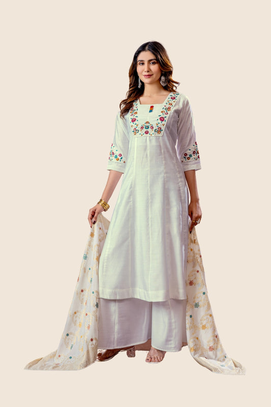 Elegant Kurti Plazo Dupatta Set