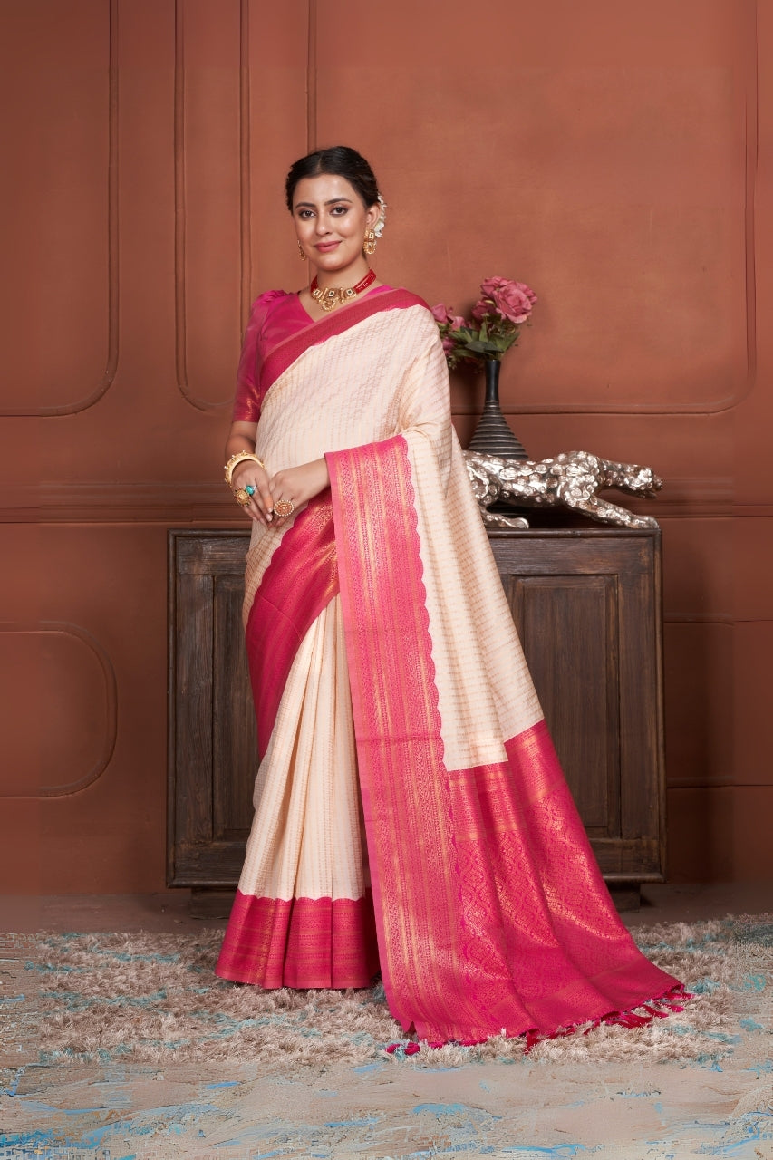 Janshi Silk Woven Kanjivaram Saree