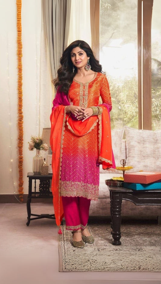 Sitara Embroidered Ombre Kurti with Festive Flair