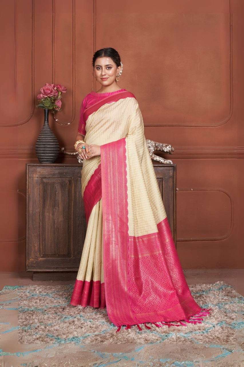 Janshi Silk Woven Kanjivaram Saree