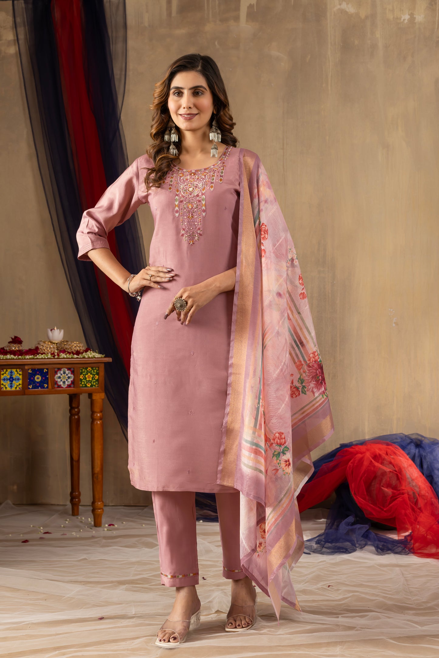 Radiant Charm Kurti Pant Dupatta Ensemble