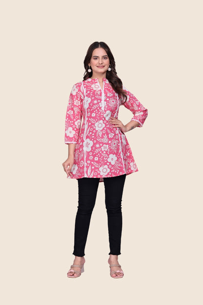 Floral Meadow Schiffli Tunic