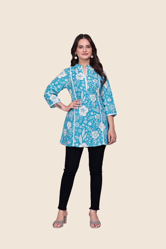 Floral Meadow Schiffli Tunic