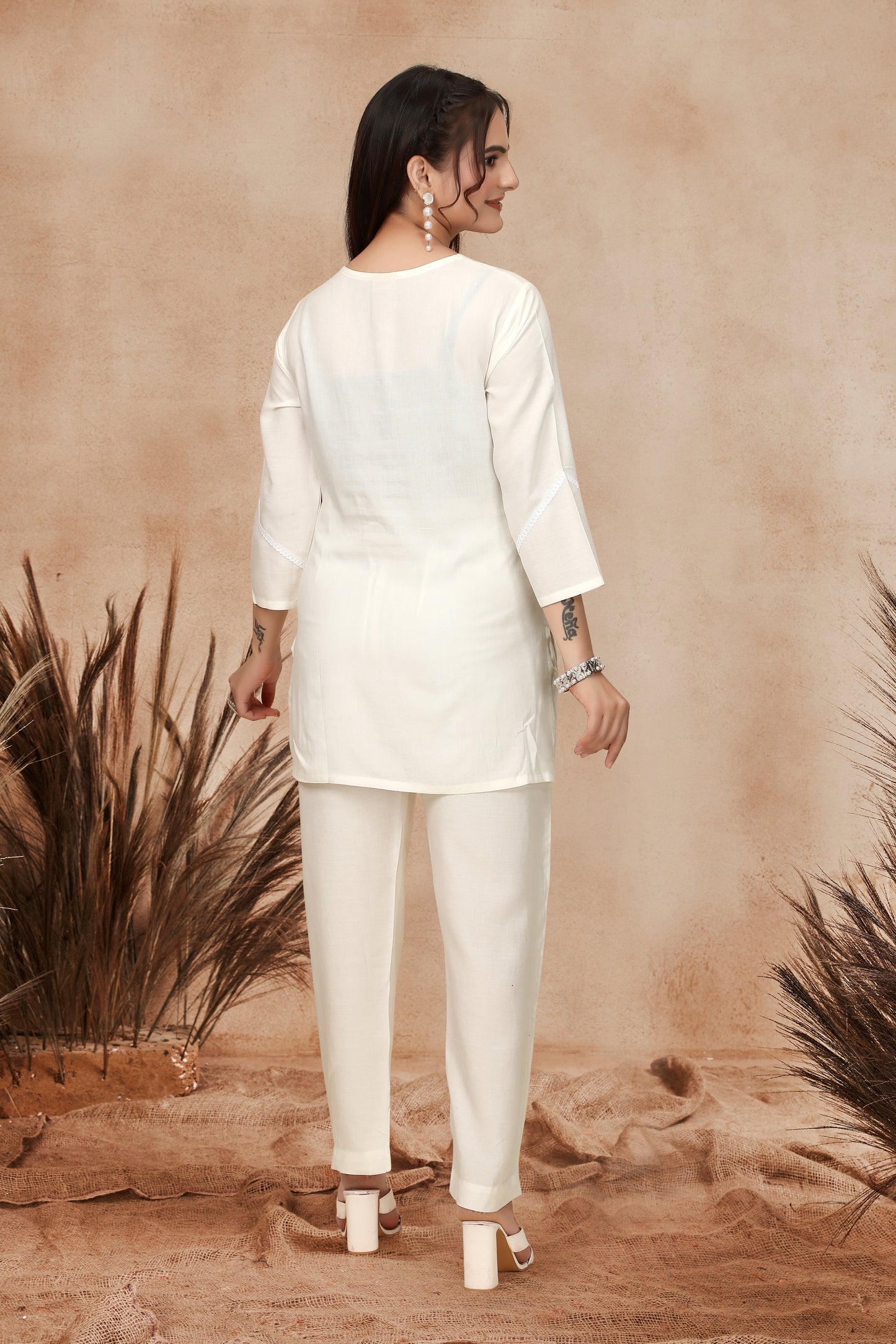 Ivory Charm Two-Piece Shiffli Ensemble