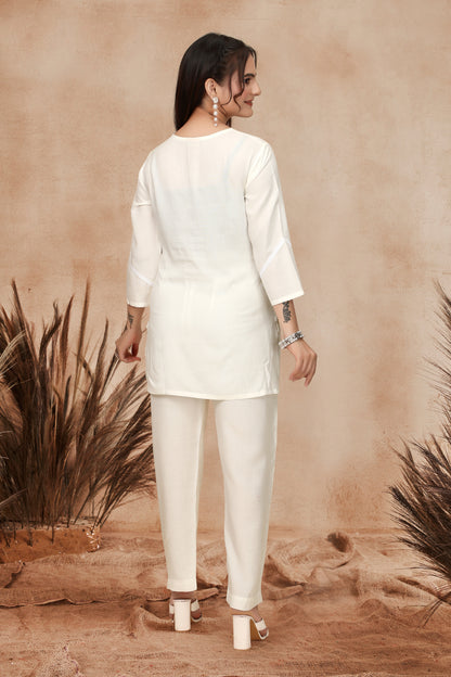 Ivory Charm Two-Piece Shiffli Ensemble