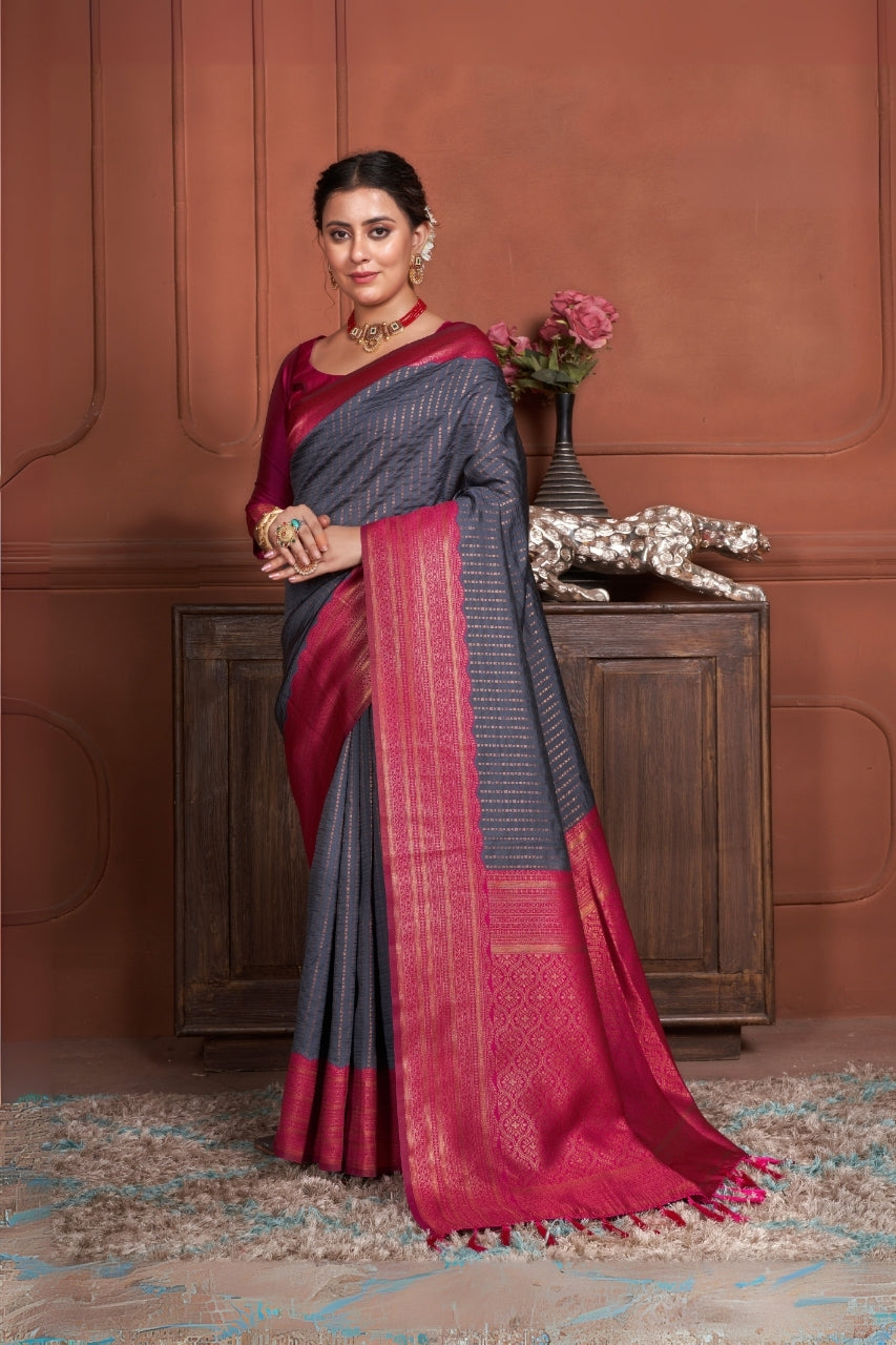 Janshi Silk Woven Kanjivaram Saree
