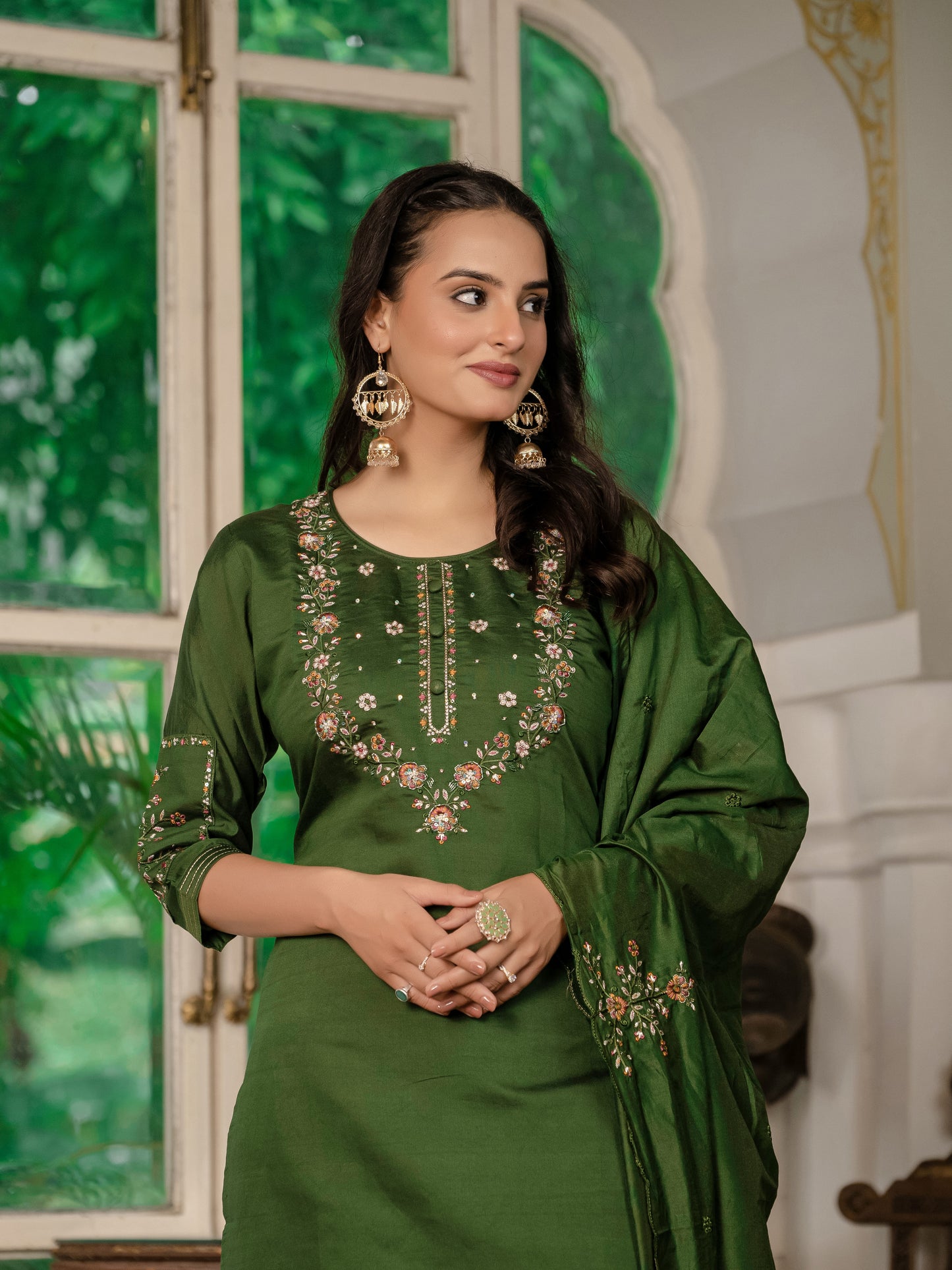 Elegant Straight Kurti Pant Dupatta Set