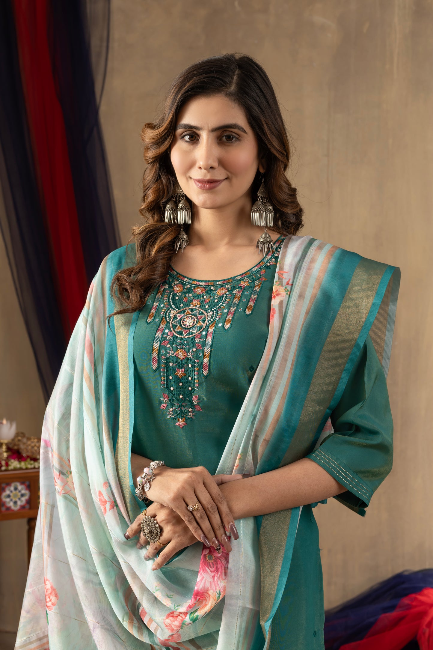 Radiant Charm Kurti Pant Dupatta Ensemble