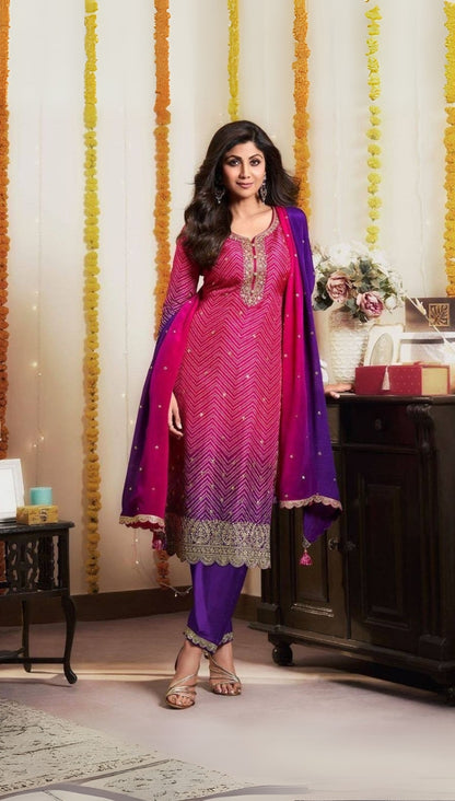 Sitara Embroidered Ombre Kurti with Festive Flair