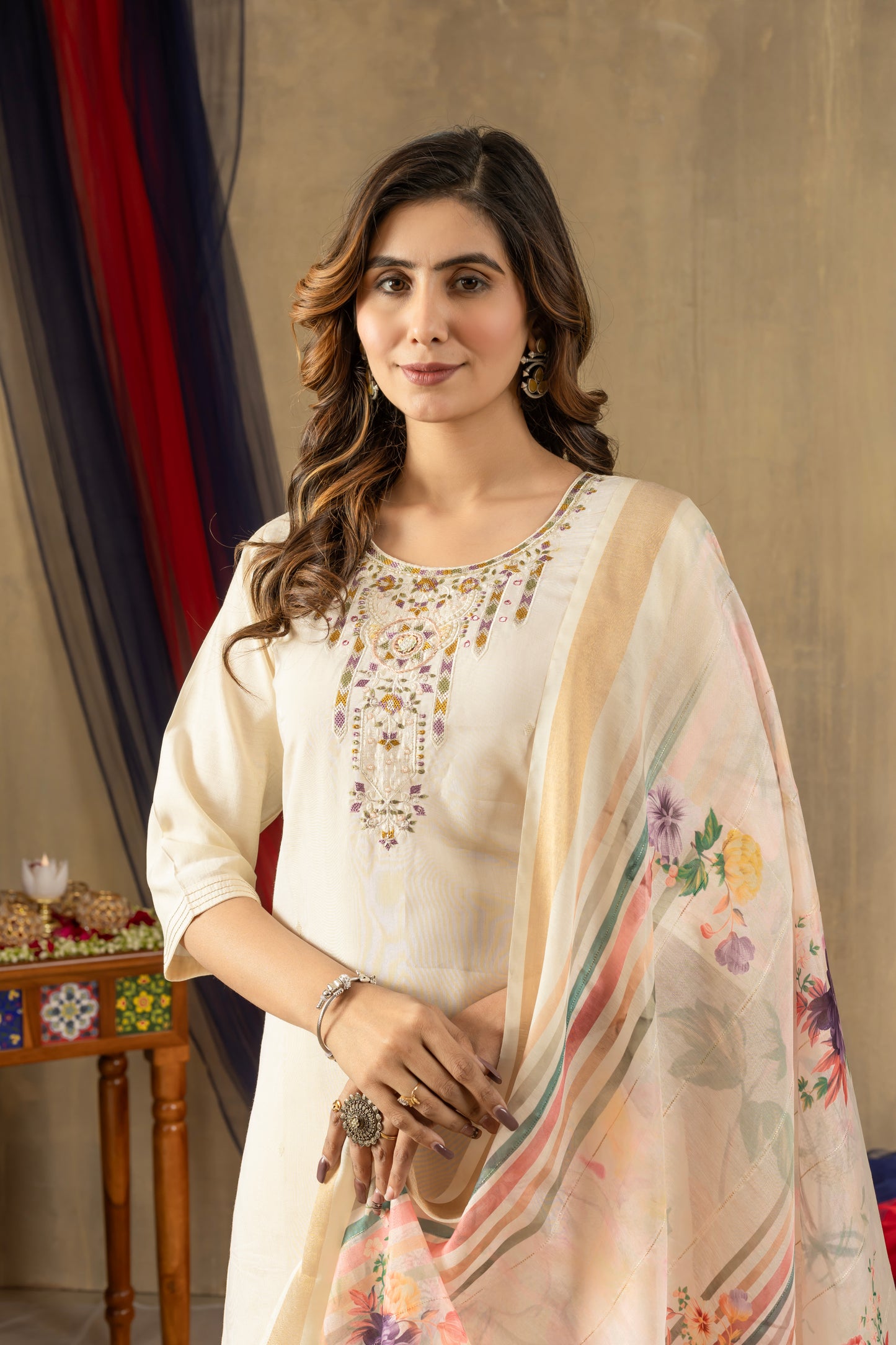 Radiant Charm Kurti Pant Dupatta Ensemble