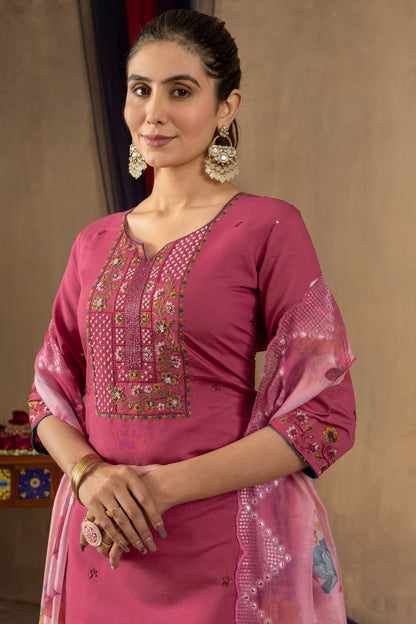 Elegant Straight Kurti Pant Dupatta Set