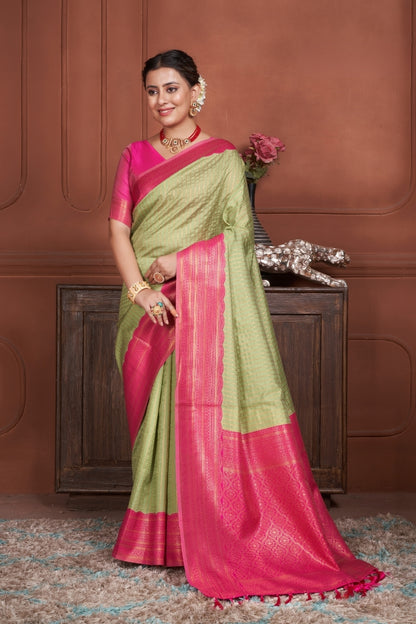 Janshi Silk Woven Kanjivaram Saree