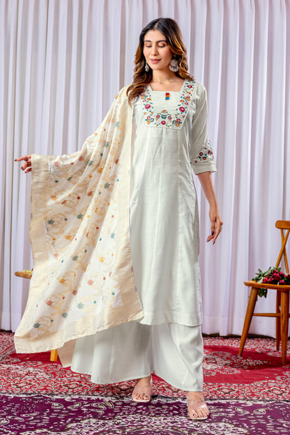 Elegant Kurti Plazo Dupatta Set
