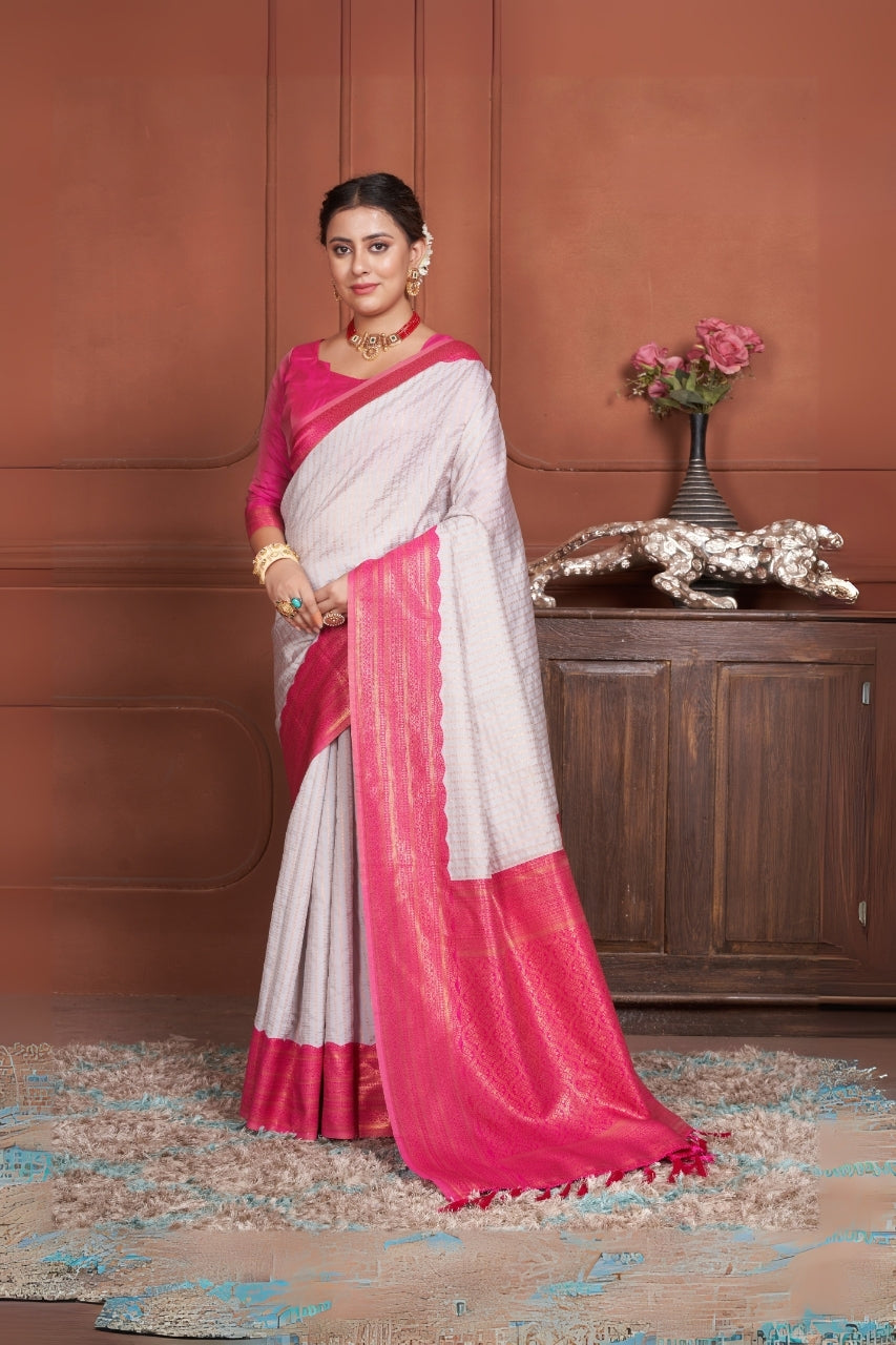 Janshi Silk Woven Kanjivaram Saree
