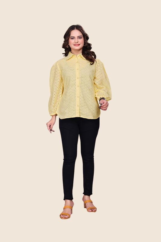Sunbeam Shiffli Puff Sleeve Shirt