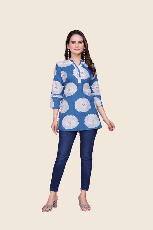 Blossom Bloom Printed Short Kurti