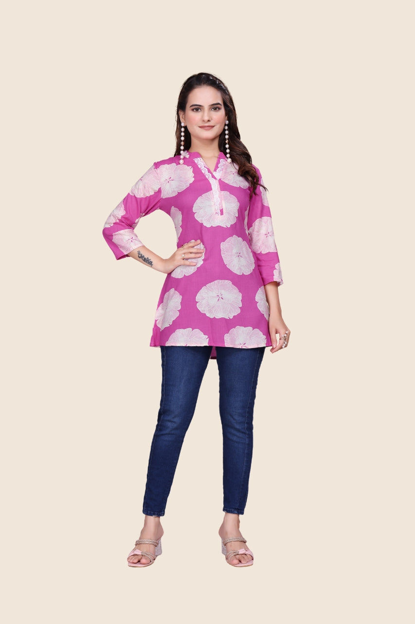 Blossom Bloom Printed Short Kurti