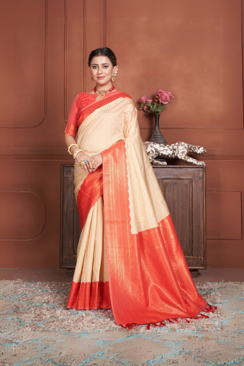 Janshi Silk Woven Kanjivaram Saree