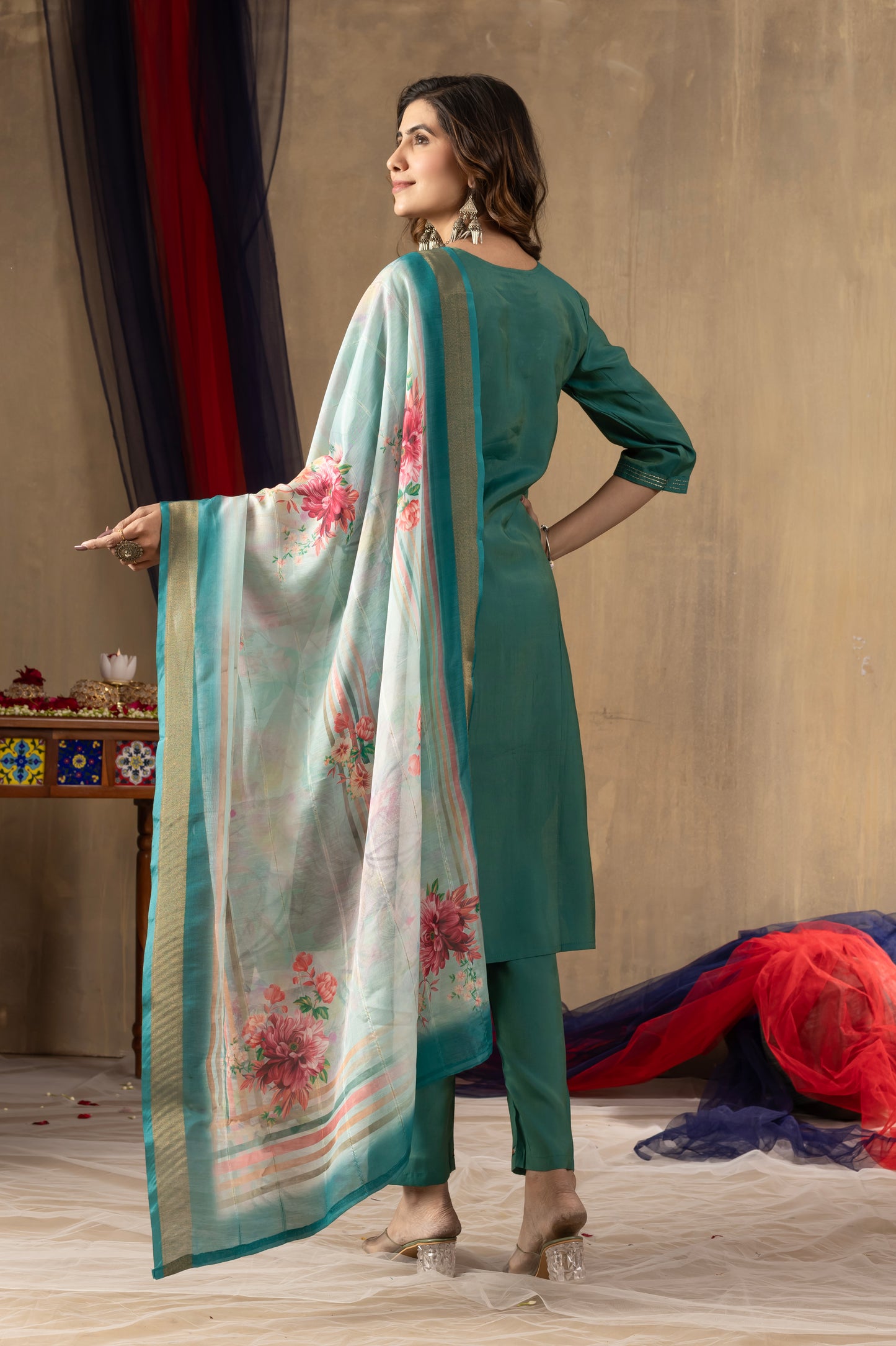 Radiant Charm Kurti Pant Dupatta Ensemble
