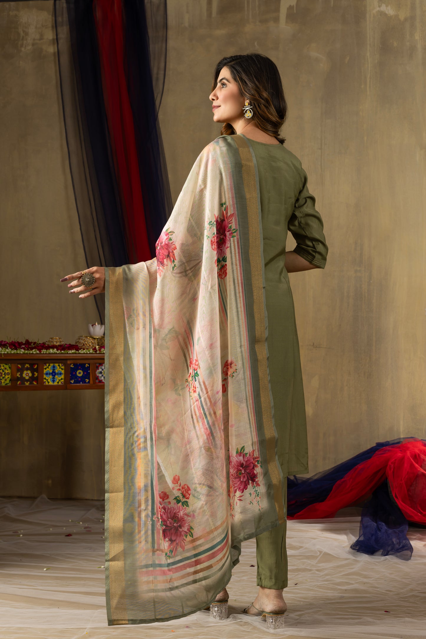 Radiant Charm Kurti Pant Dupatta Ensemble