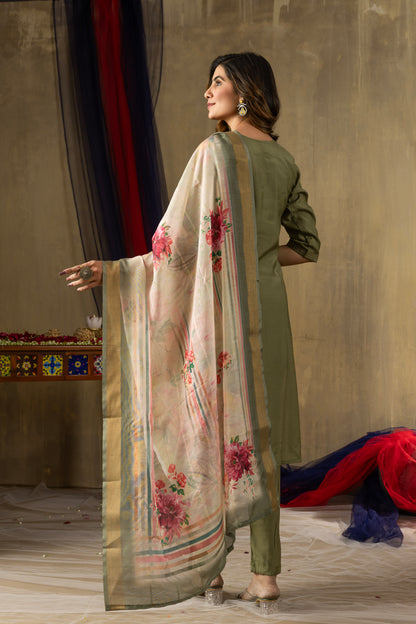 Radiant Charm Kurti Pant Dupatta Ensemble