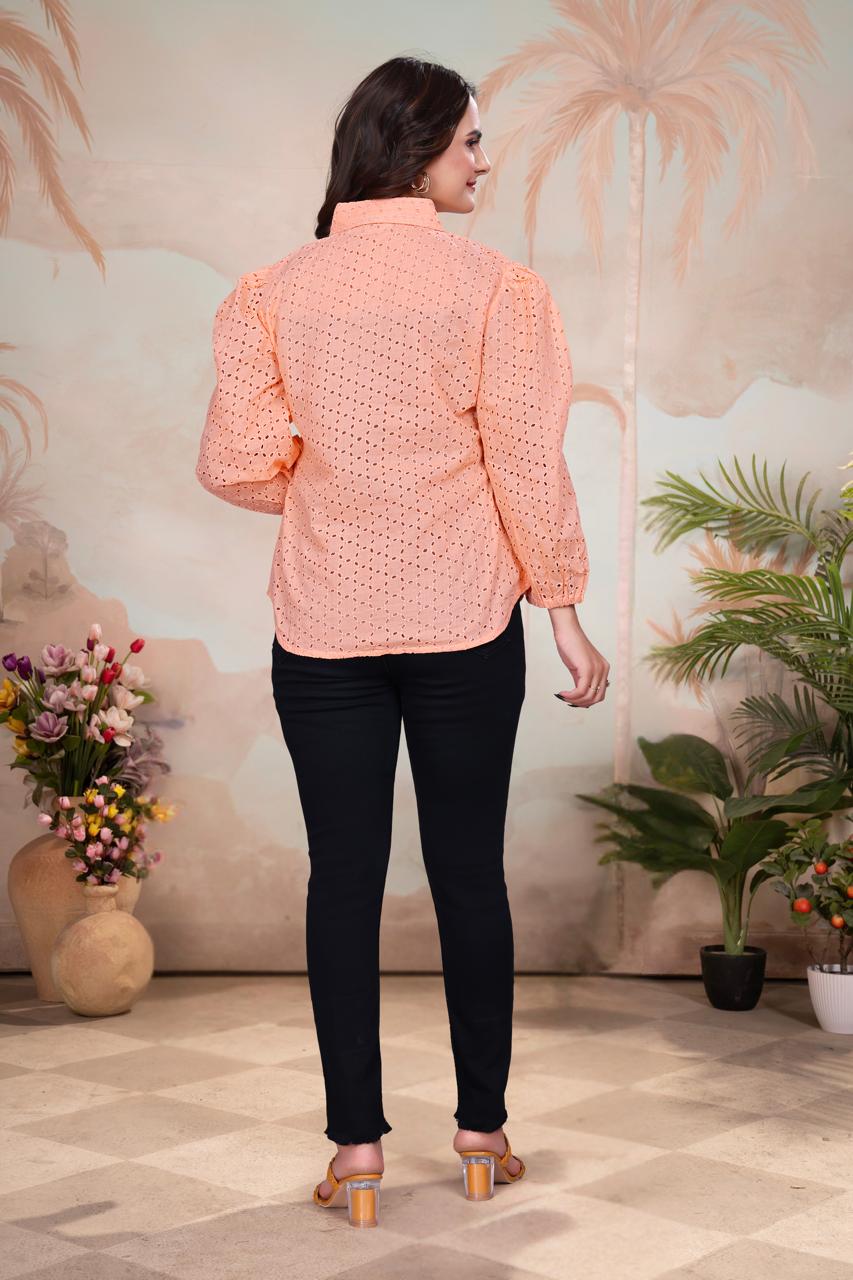 Sunbeam Shiffli Puff Sleeve Shirt