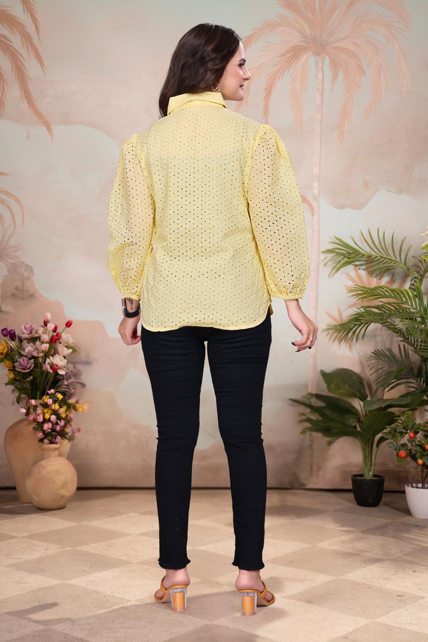 Sunbeam Shiffli Puff Sleeve Shirt