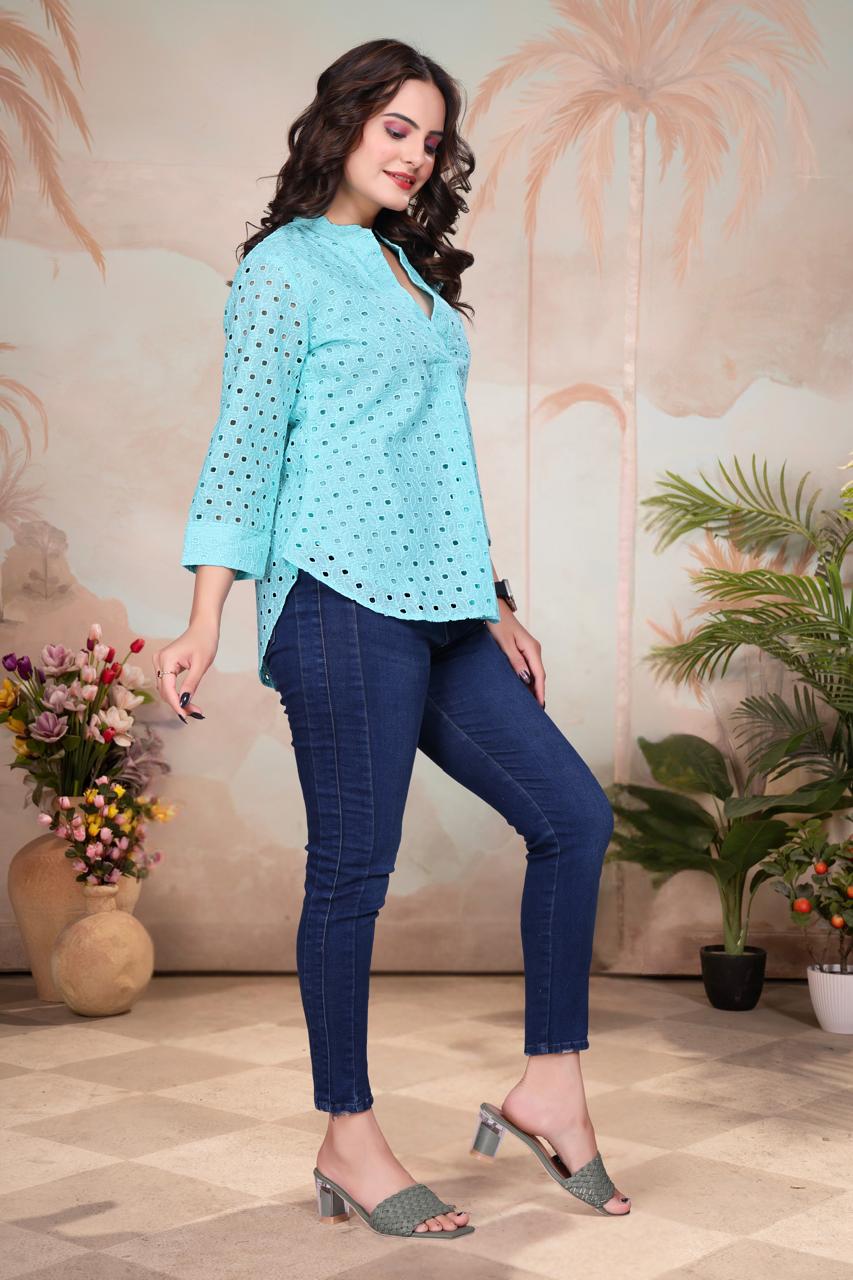 Mist Shiffli Cotton Shirt