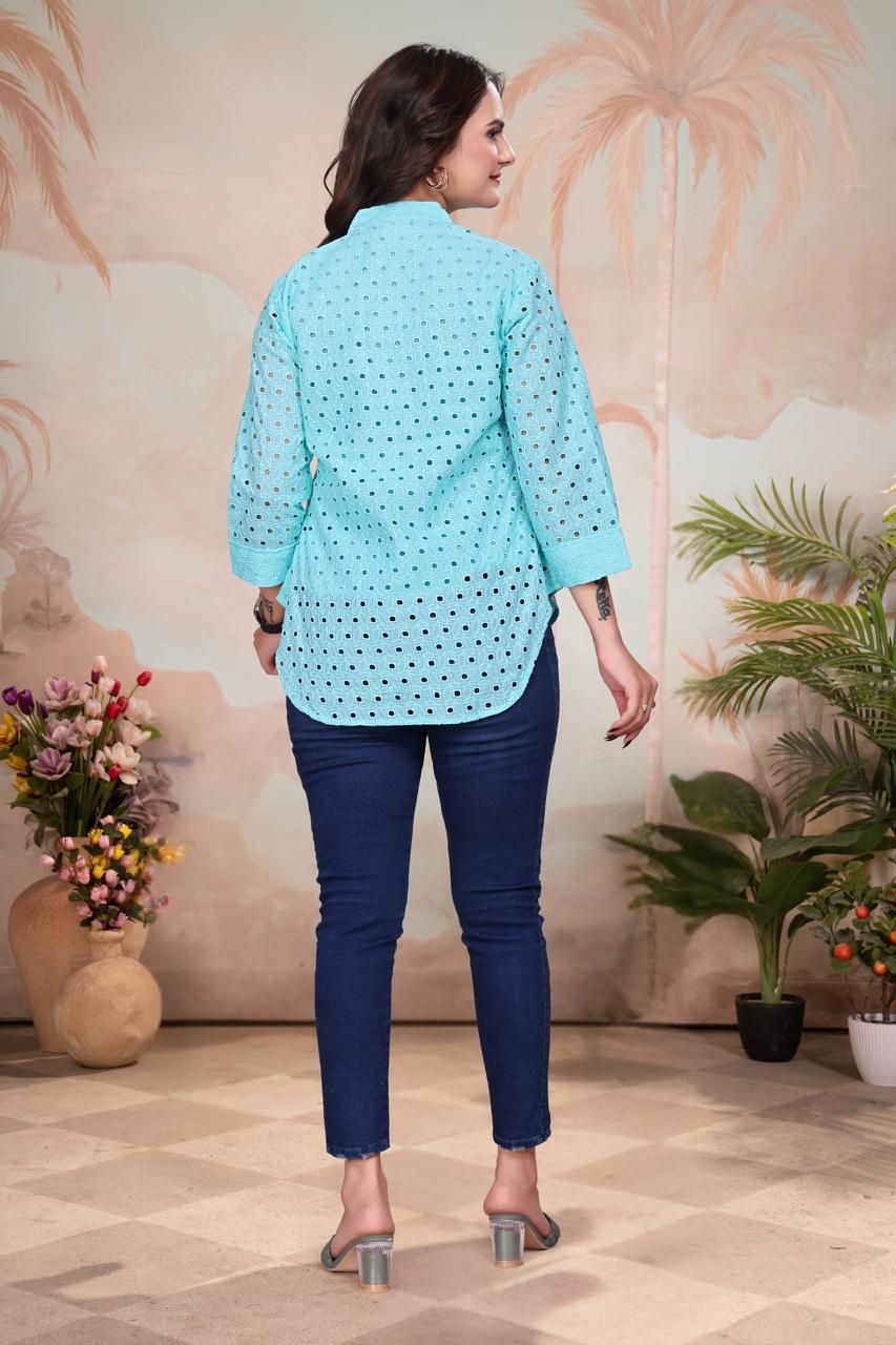 Mist Shiffli Cotton Shirt