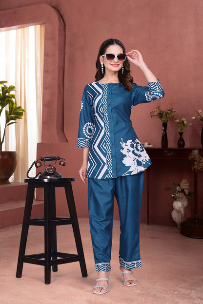 PREMIUM DIGITAL PRINTED CO-ORD SET BY EAVINA APPARELS