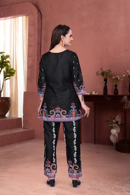 Black & Red Premium Digital Printed Co-Ord Set