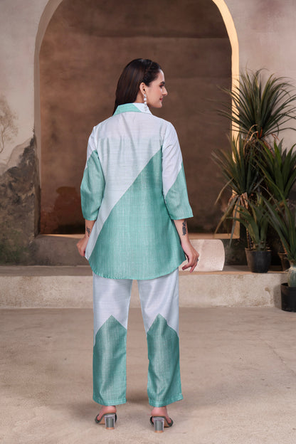 Mint Diva Digital Print Co-ord Set