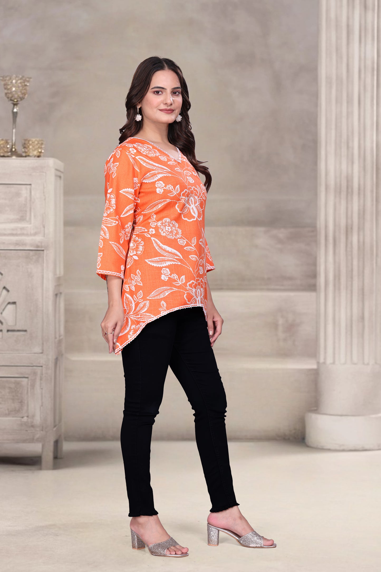 Indigo Bloom Asymmetric Tunic