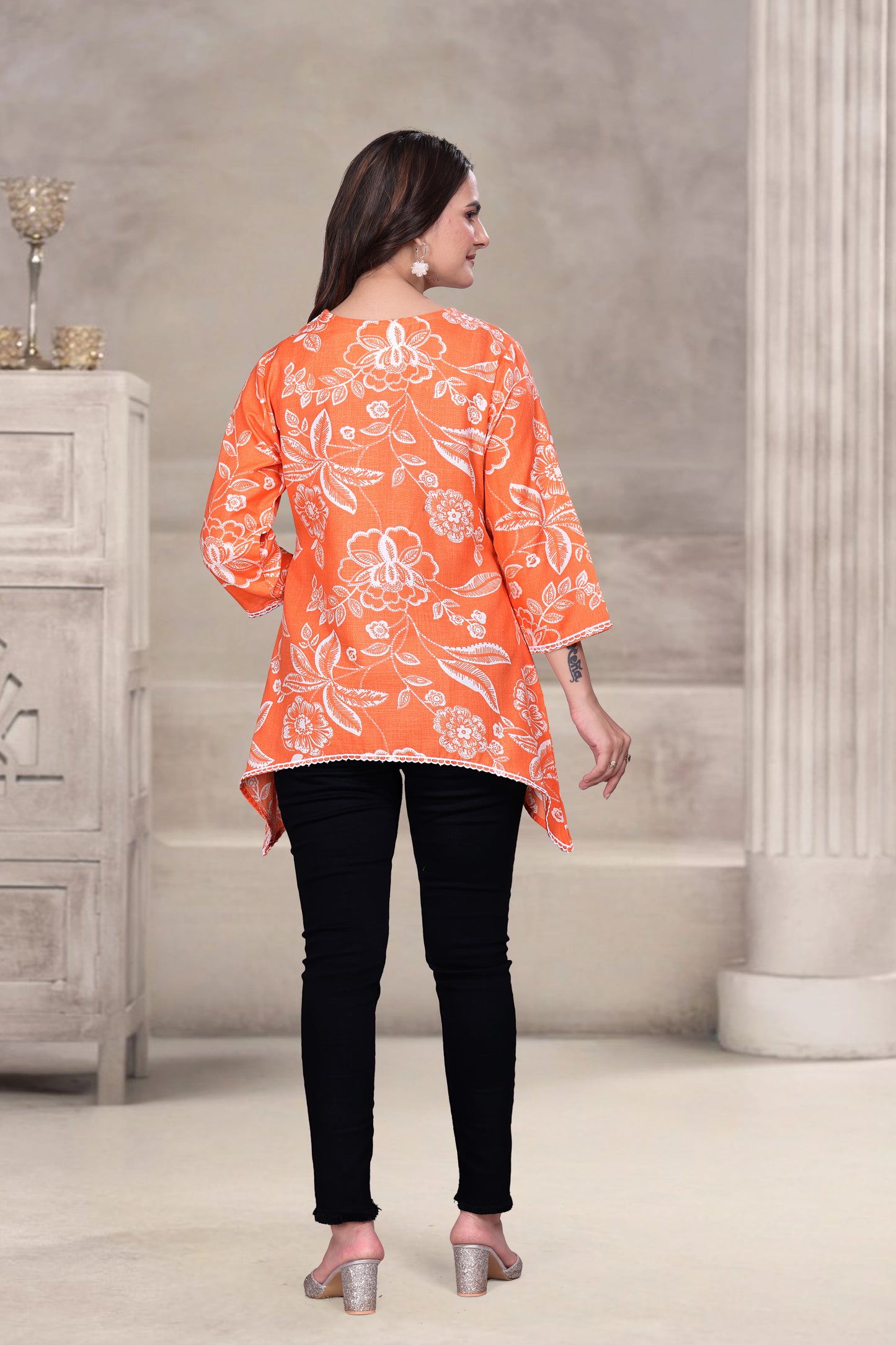 Indigo Bloom Asymmetric Tunic