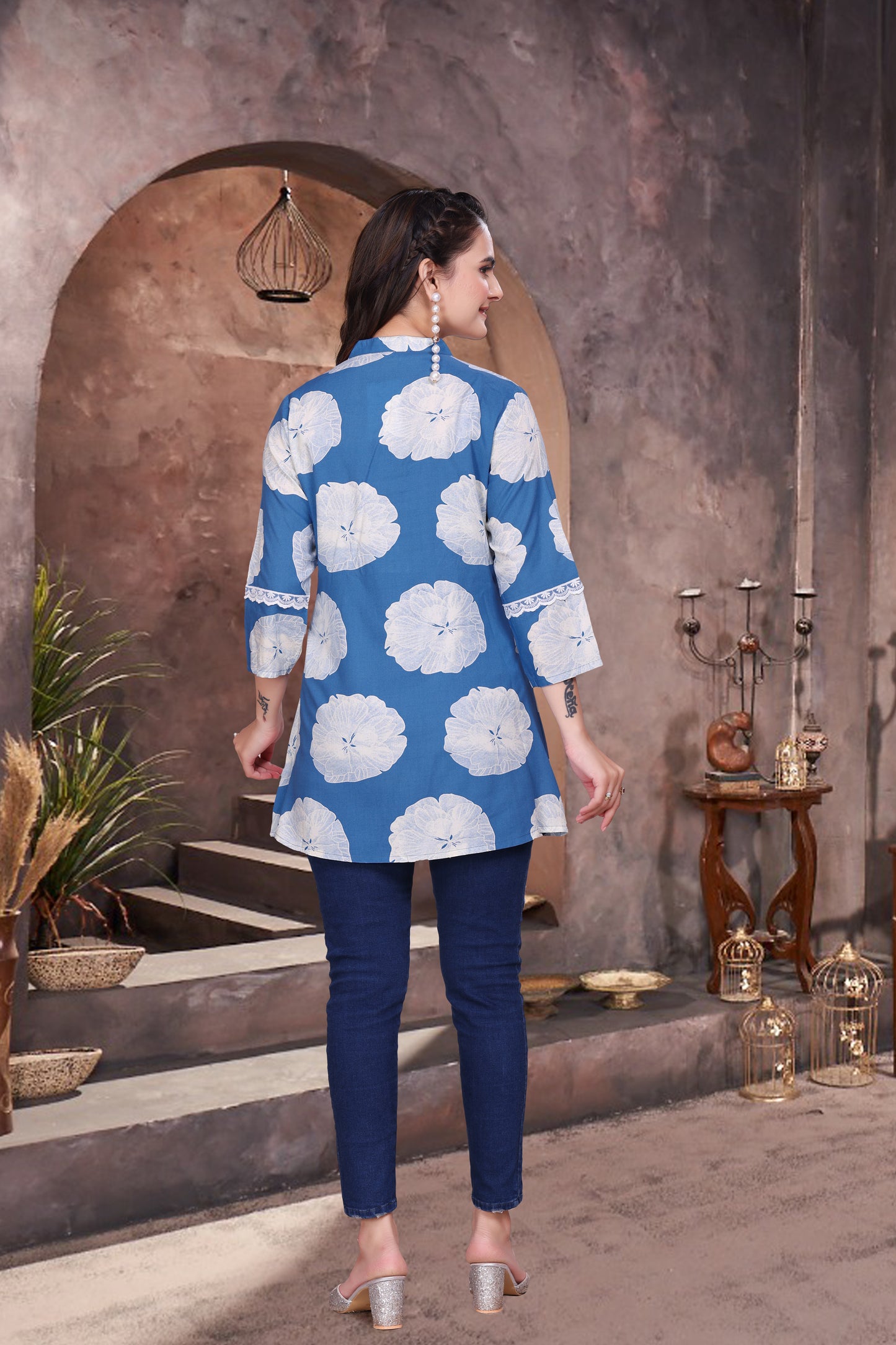 Blossom Bloom Printed Short Kurti