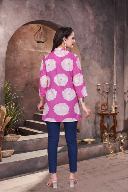 Blossom Bloom Printed Short Kurti