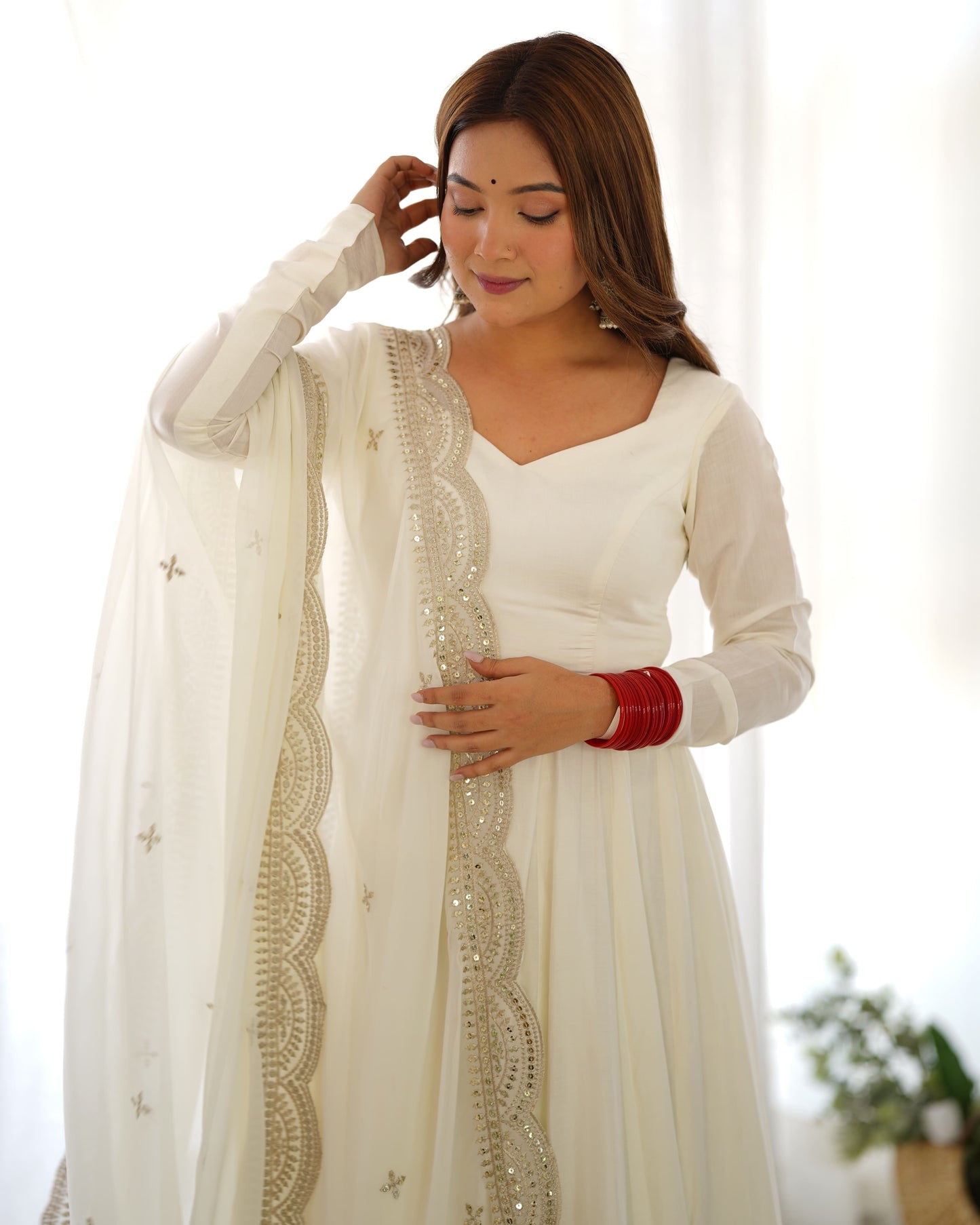Royal Flair Anarkali Set in Premium Romansilk Chanderi
