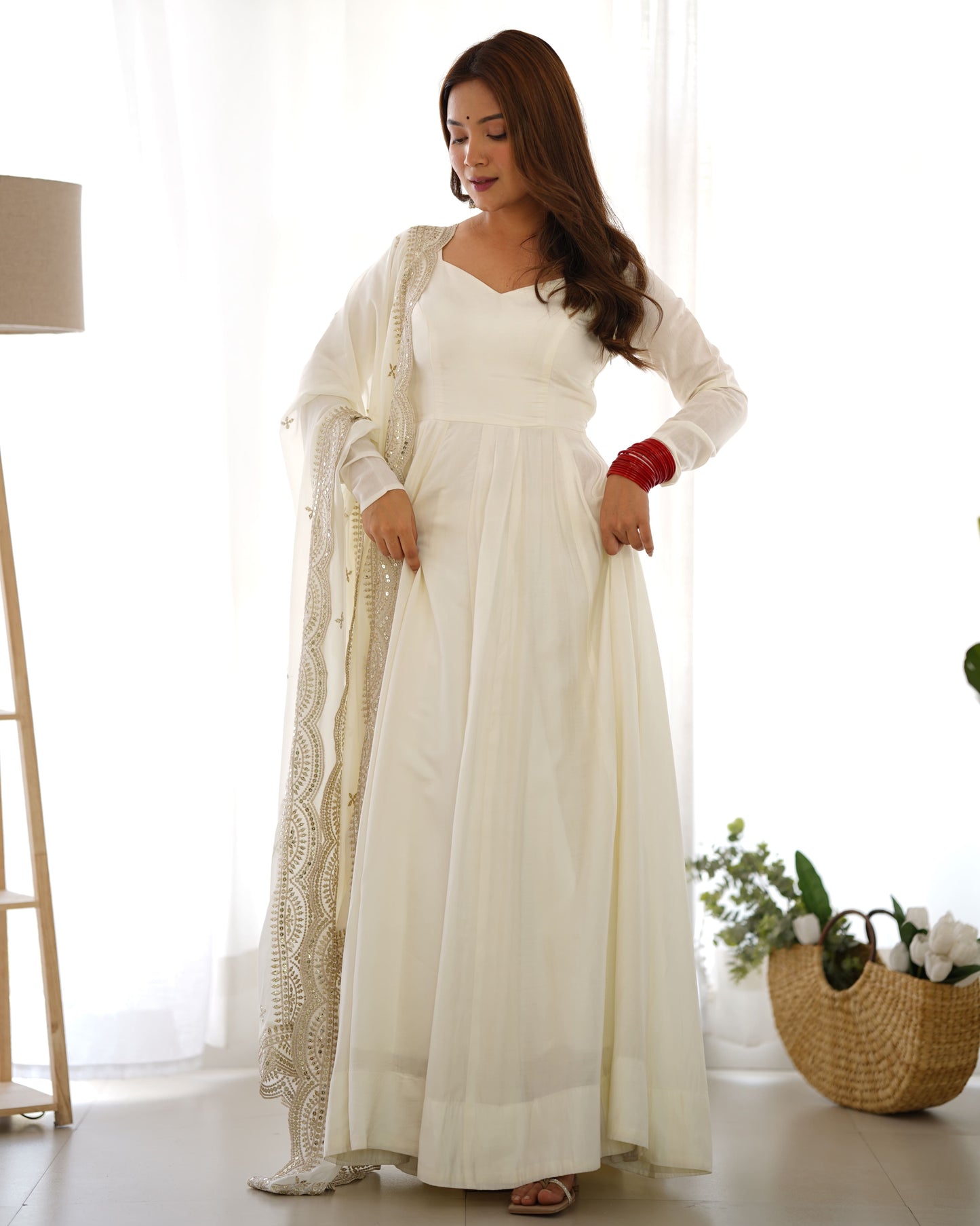Royal Flair Anarkali Set in Premium Romansilk Chanderi