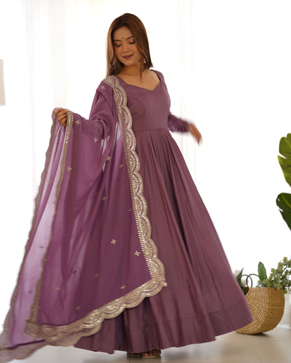 Royal Flair Anarkali Set in Premium Romansilk Chanderi