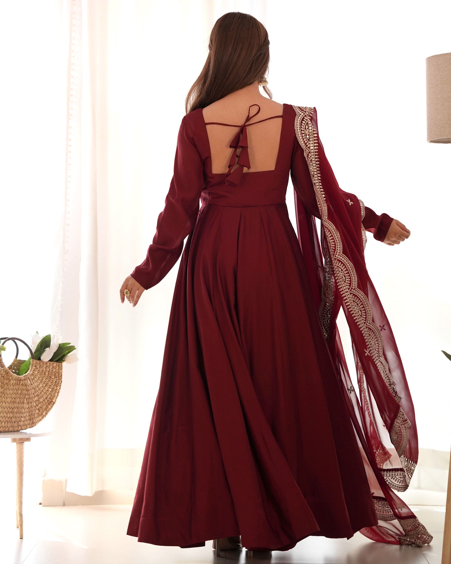 Royal Flair Anarkali Set in Premium Romansilk Chanderi