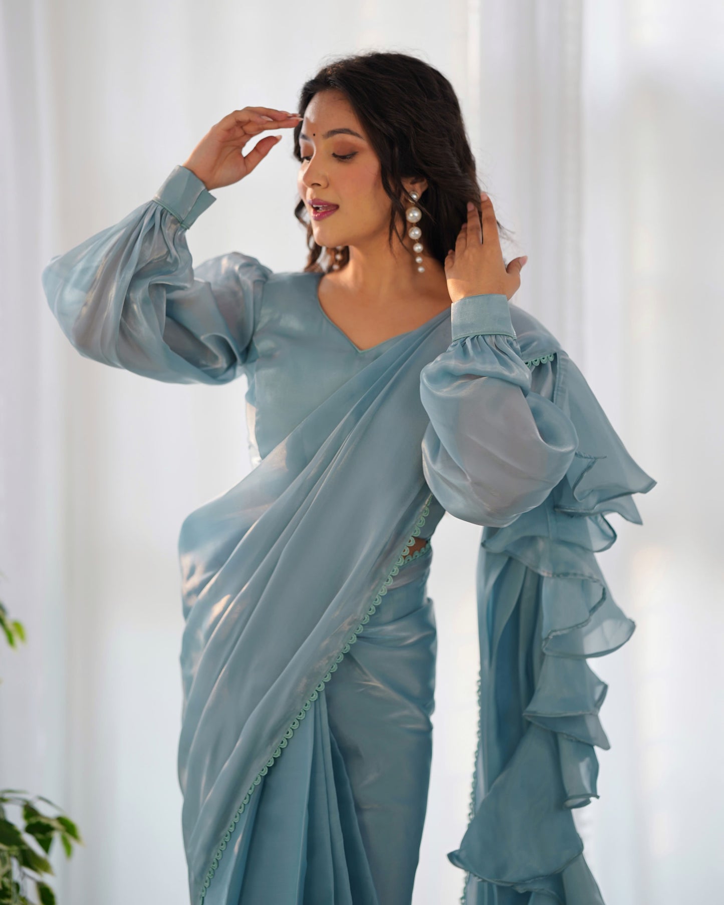 Midnight Ruffle Jimmy Choo Saree