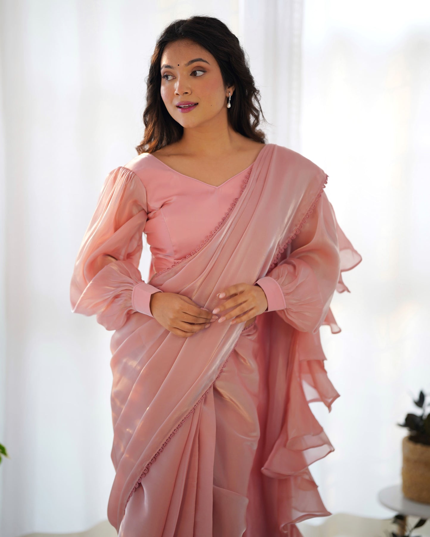 Midnight Ruffle Jimmy Choo Saree