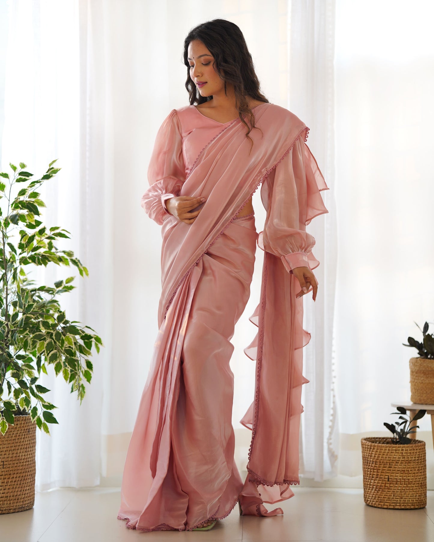 Midnight Ruffle Jimmy Choo Saree