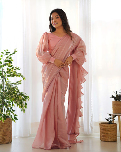 Midnight Ruffle Jimmy Choo Saree