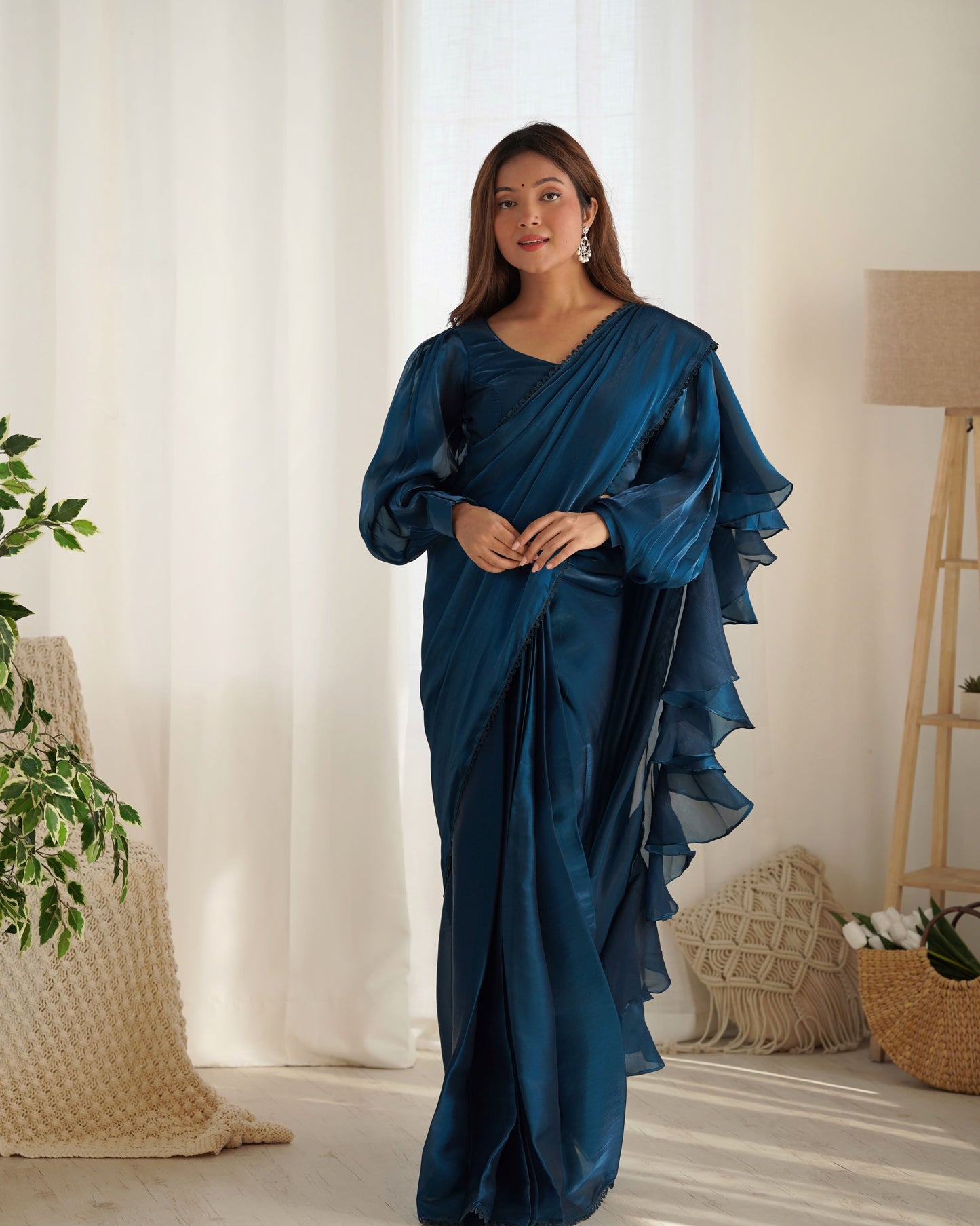 Midnight Ruffle Jimmy Choo Saree