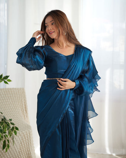 Midnight Ruffle Jimmy Choo Saree