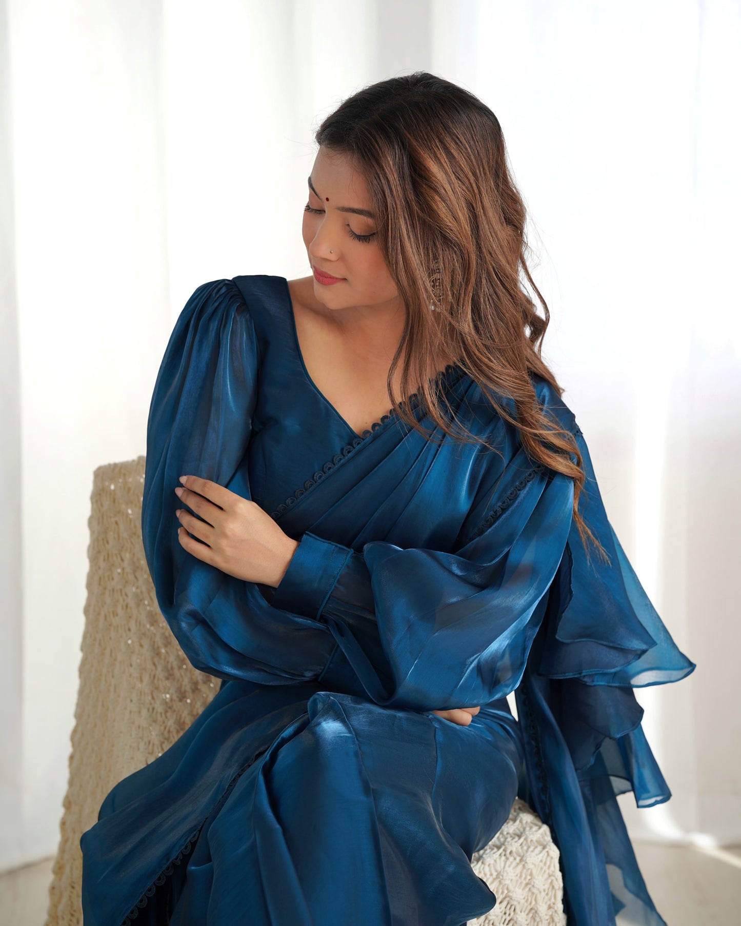 Midnight Ruffle Jimmy Choo Saree
