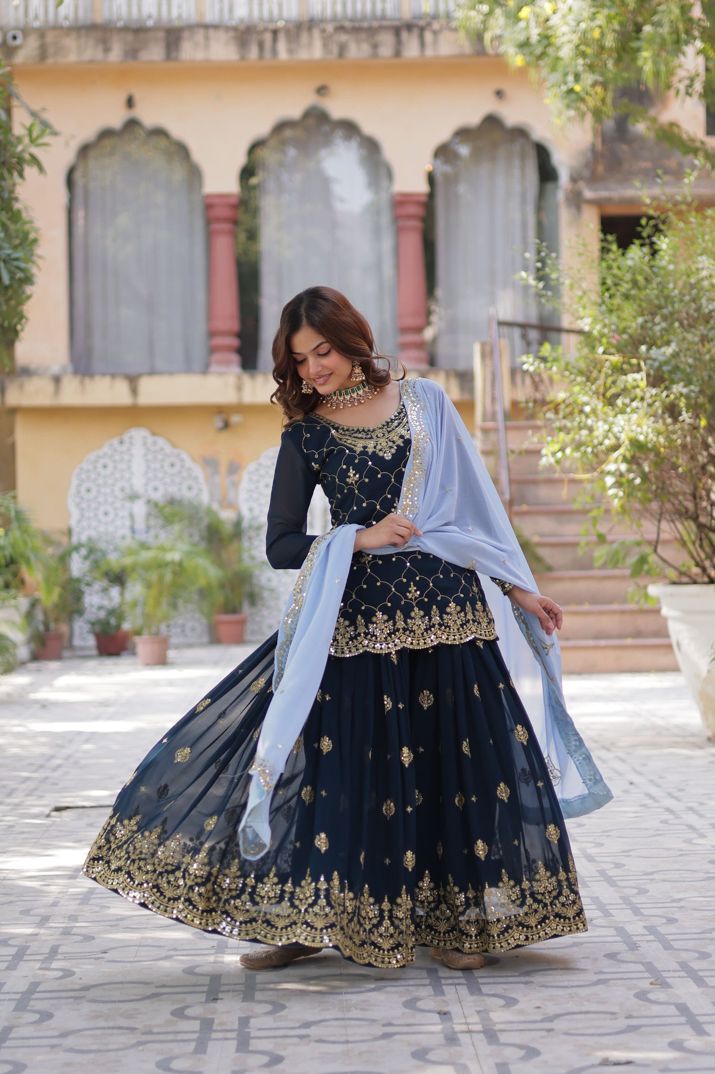 Sharanya Traditional Embroidered Set